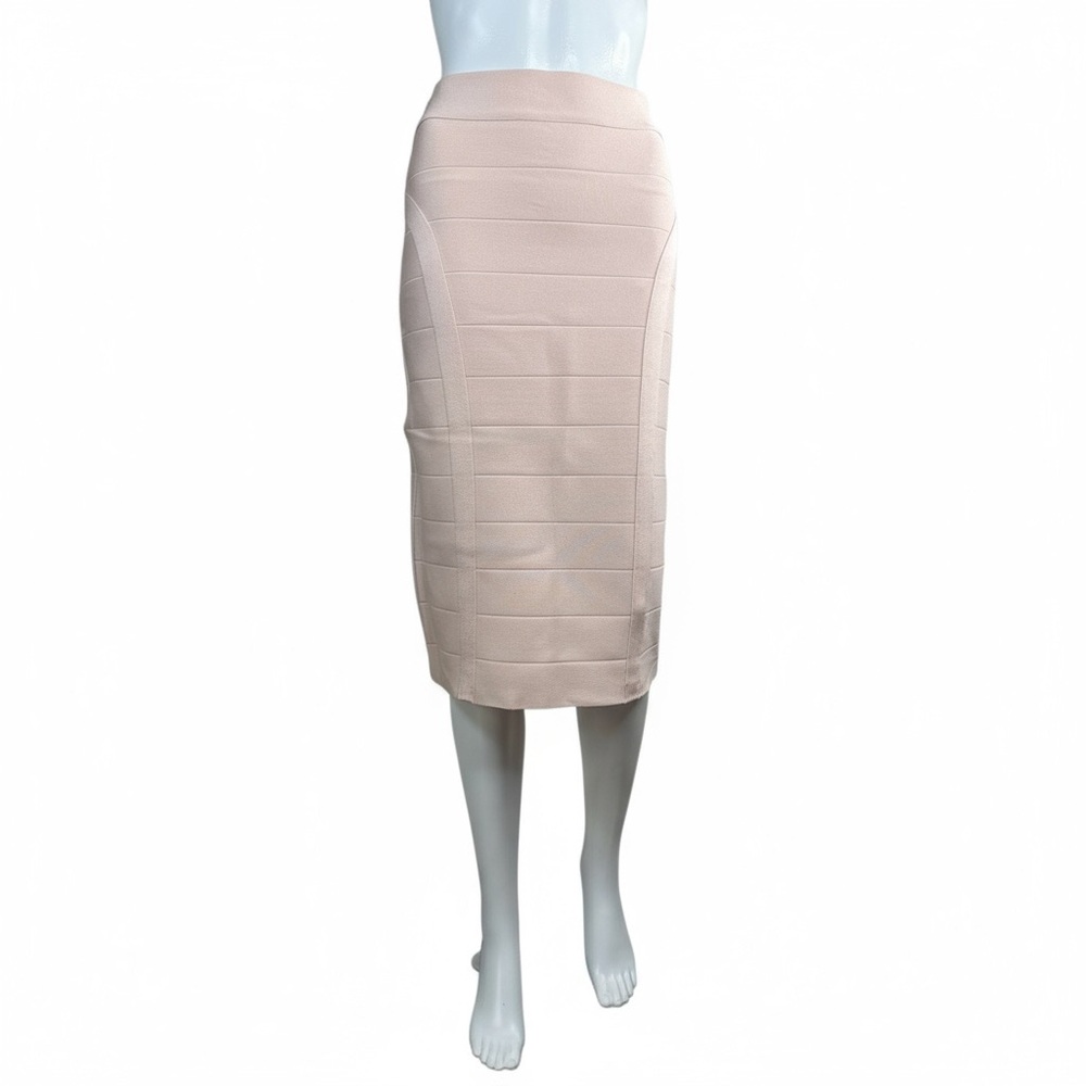 Bebe Blush Pink High Waisted Midi Bandage Pencil Skirt Sz. Medium